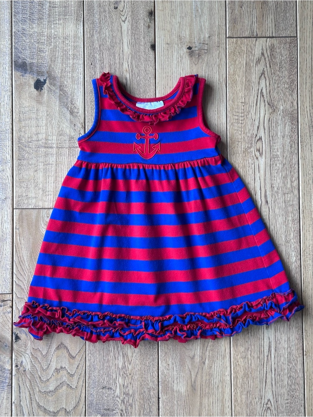Southern Tots Sleeveless Striped Anchor Dress size 18 Months